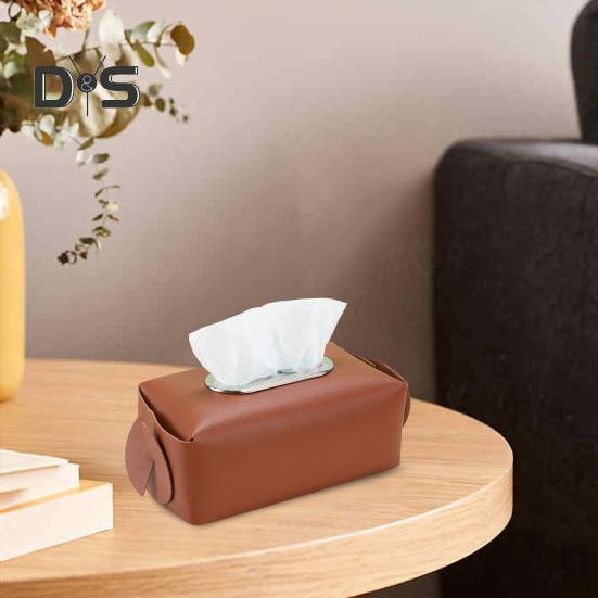 Square Tissue Box Holder Solid Color Large Capacity Foldable Design Easy Assembly Countertop Tissue Case Cover