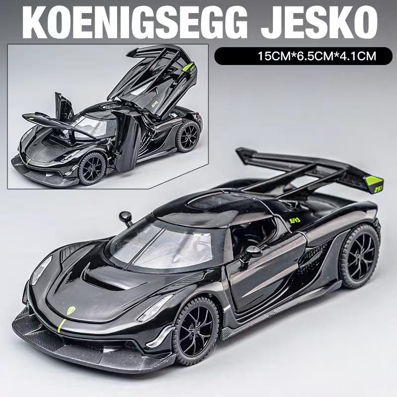 Koenigsegg Jesko Attack Суперкар Симуляция Литые и Игрушечные Транспортные Средства Звуки и Свет Машинка с Инерционным Двигателем 1:32 Подарки из сплава для детей