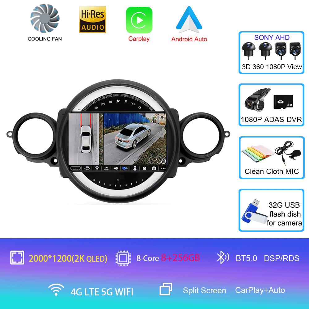 Автомагнитола Android 14 для BMW Mini Cooper R56 R60 R51 2006 - 2015 GPS Carplay Навигация Стерео Авто DSP BT DVD Мультимедийный плеер