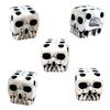 5Pcs Halloween White Skeleton Dice Decorative Mini Skeleton Face Gaming Dice for Club Pub Halloween