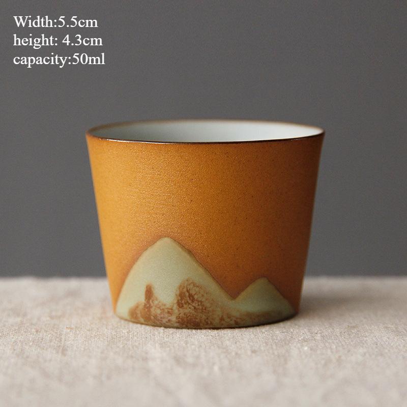 Керамическая кофейная кружка ручной работы с деревянной ручкой - Ретро чайная чашка, Офисная чашка для воды, Дизайн с фильтром, Уникальный подарок на день рождения