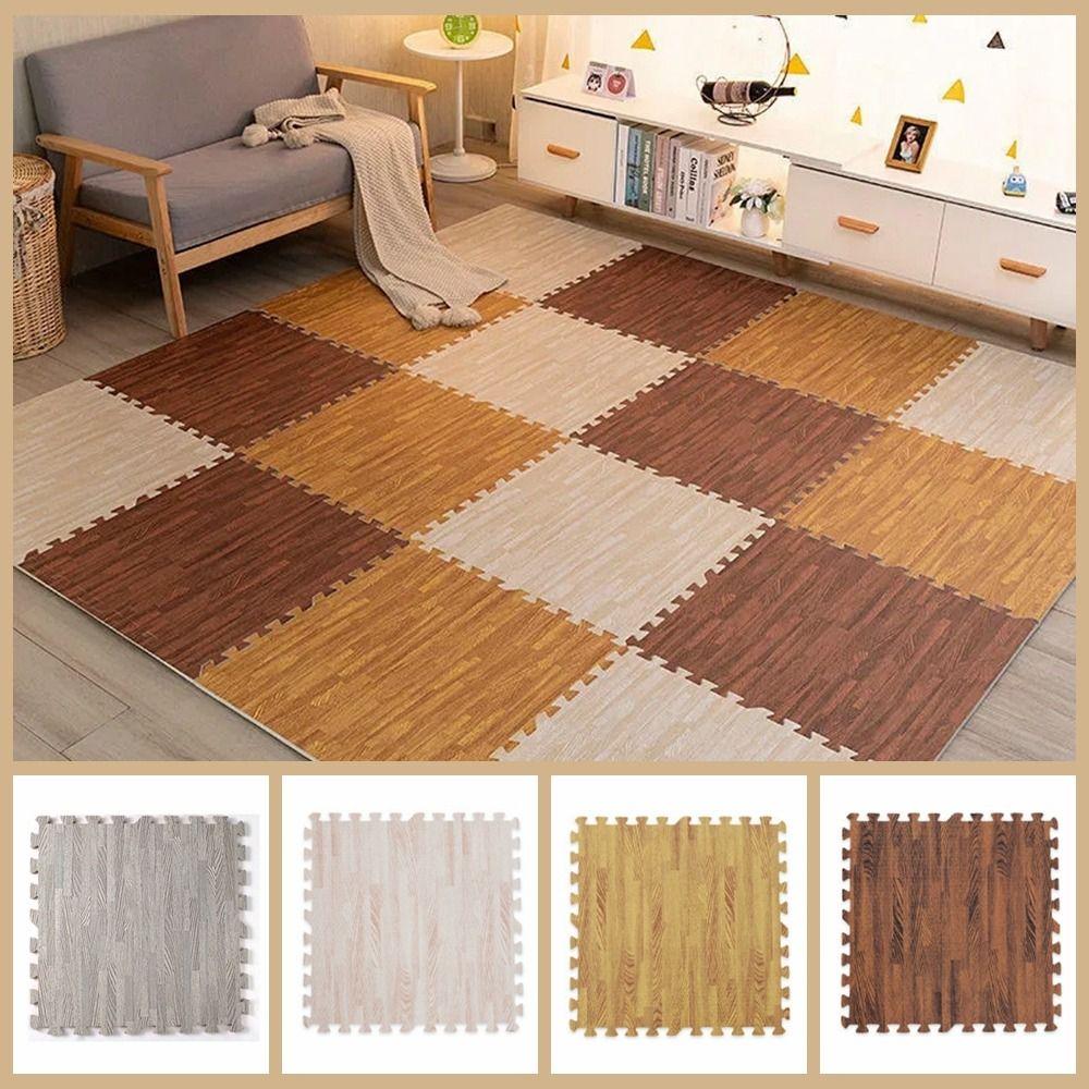 4 шт. Водонепроницаемый пенный коврик-пазл из пены EVA, напольный коврик с рисунком под дерево, коврик-пазл для ползания ребенка