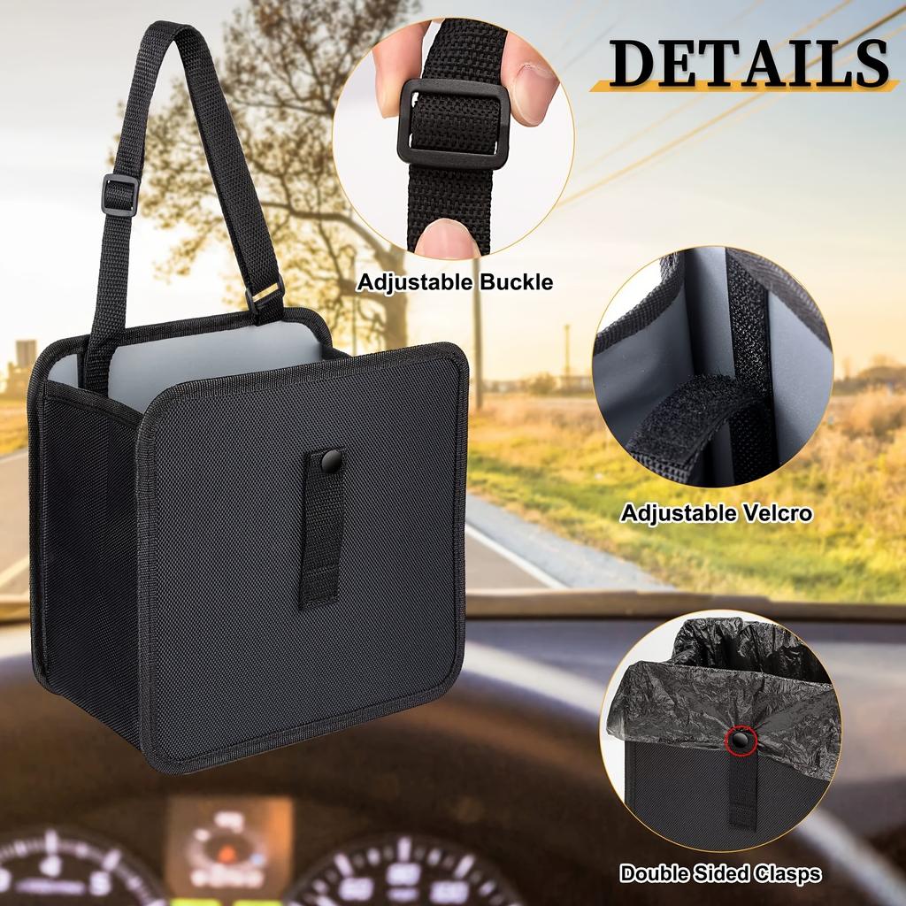 Foldable Car Trash Bin Storage Box, Seat Back Storage Box, Large Capacity Car Suspension Waterproof and Leak Proof Trash Bin Storage Bag