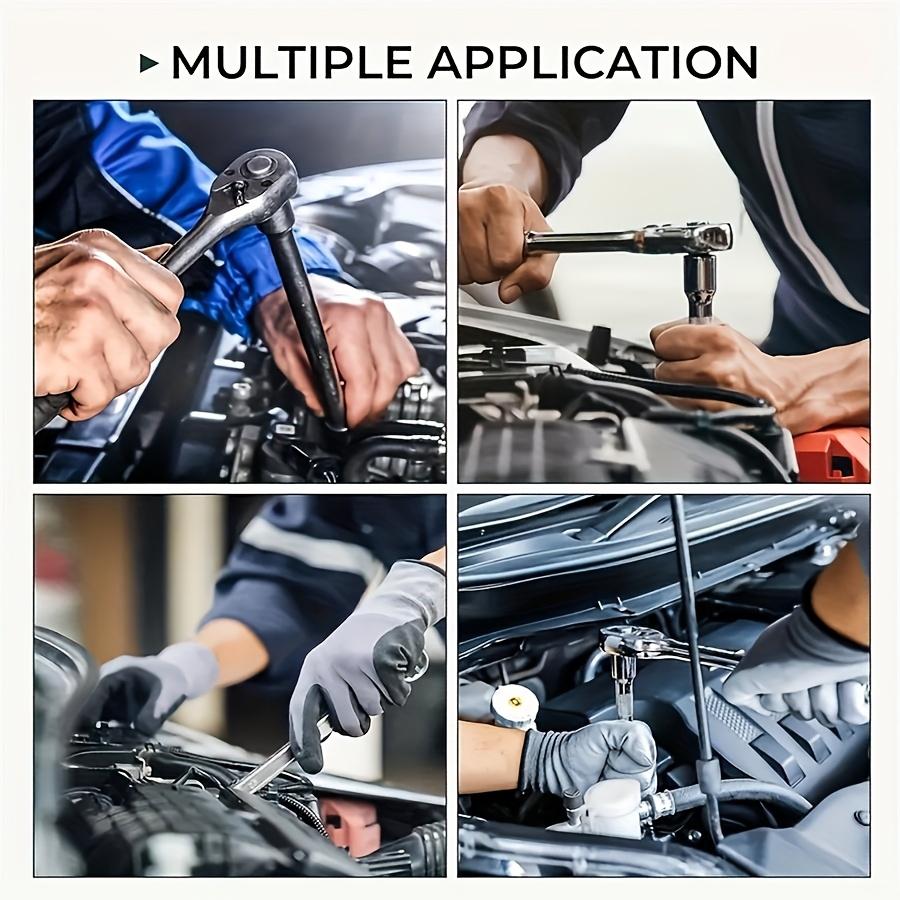 46pcs Professional Ratchet Tool Set - Equipped with A Torque Wrench, Screwdrivers, and Portable Essential Tools for Car and Motorcycle Maintenance