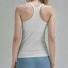 Женский бесшовный трикотажный жилет для йоги в рубчик с I-образной спинкой — облегающий, высокоэластичный спортивный костюм