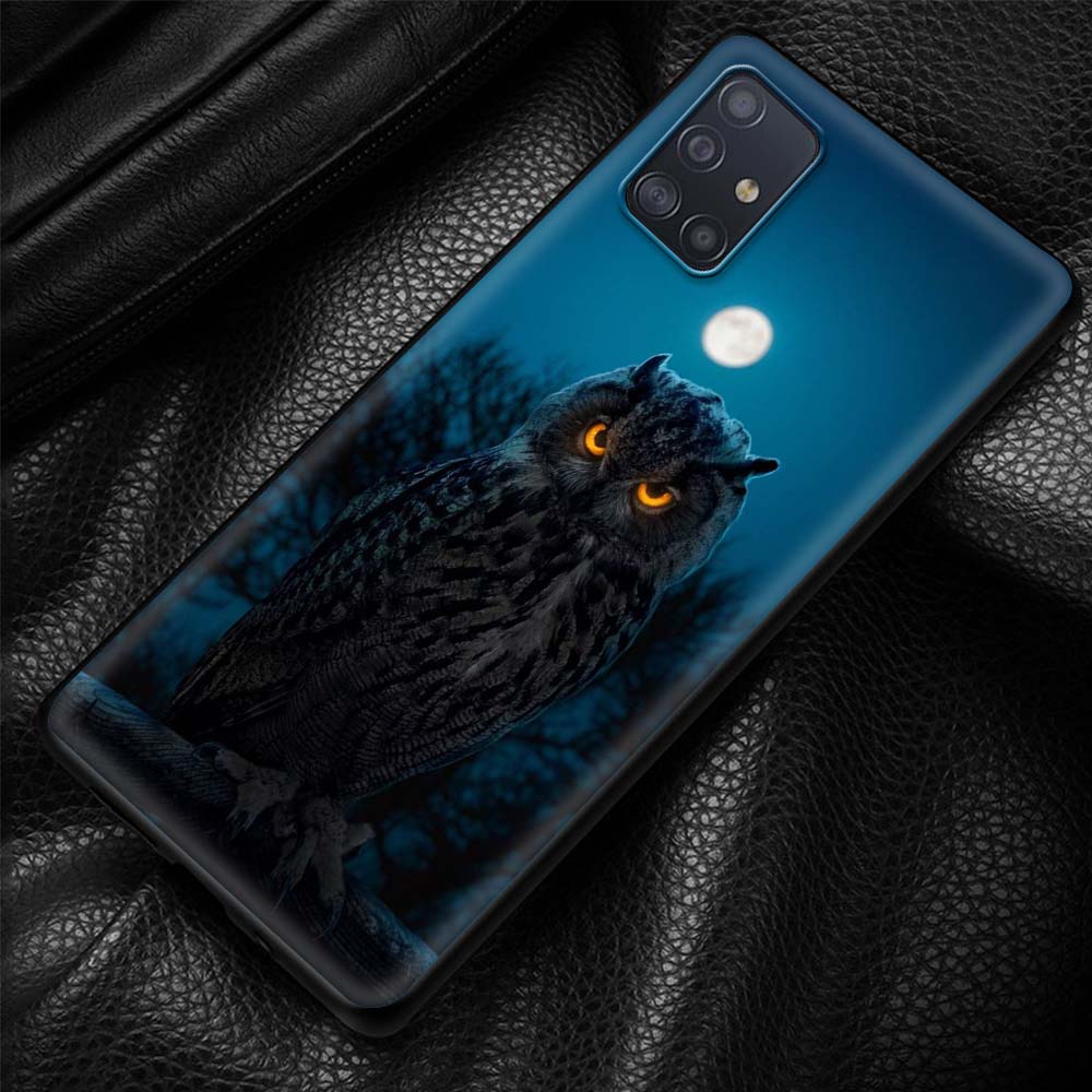 Soft Phone Case for Samsung Galaxy A21S A51 A71 A12 A50 A70 A31 A41 A02S A72 Shockproof Coque Shell Fashion Cartoon Owl