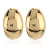 Estele 24 K Gold Plated Designer Oval Shape Non-Precious Metal Stud Earrings for Women