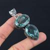 Подвеска из драгоценного камня с аквамарином, твердая подвеска из стерлингового серебра 925 пробы, ювелирный подарок для унисекс LG-022