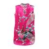 Летнее детское китайское платье Cheongsam без рукавов с принтом павлина для девочек