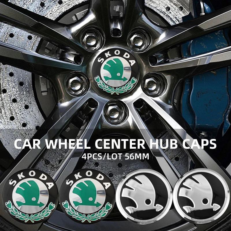 ZDVK6 4pcs 56/60mm Car Wheel Center Hub Cap Car Rims Dust-proof Cover Hubcaps For skoda OCTAVIA FABIA KAMIQ KAROQ KODIAQ RAPID SUPERB