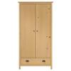 Armoire - VIDAXL - Hill - Bois massif - 2 portes - 1 tiroir - 170 cm