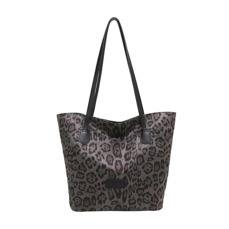 Стильная вместительная сумка-тоут для женщин с шикарным леопардовым принтом для осени и зимы