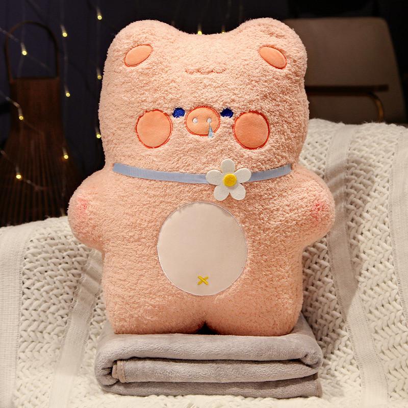 Кролик Милая Панда Лягушка И Свинья Плюшевая Подушка И Плед Для Офисного Сна