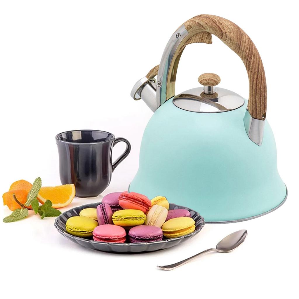 Whistling Kettle Tea Wood Pattern Anti-slip Handle Whistle Water Stainless Steel Pots