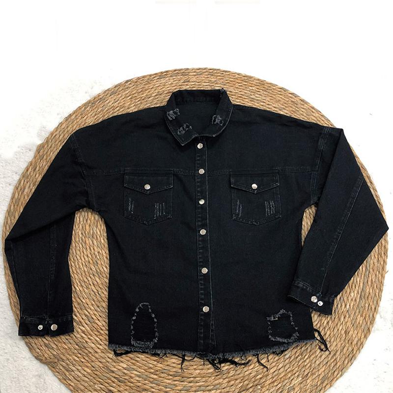 Женская джинсовая куртка Spring Hole Breaking средней длины, винтажная куртка с длинным рукавом