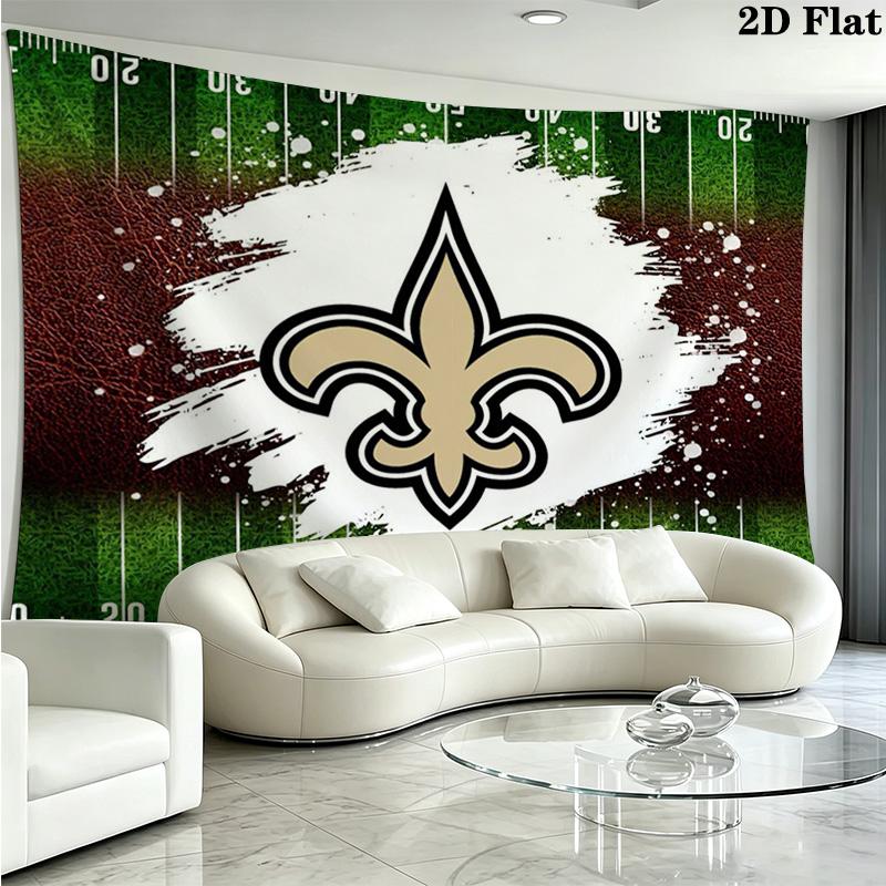 New Orleans Saints Logo Wall Tapestry Aesthetic Wall Hanging Printed Fabric Blanket Decorative Tapestries for Bedroom Living Room Home Decor
