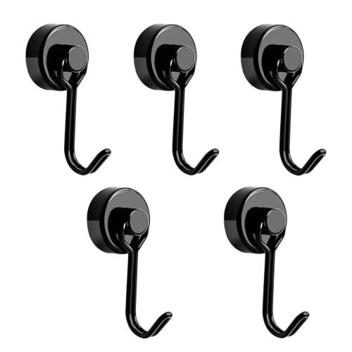 [2024 New Improved Sticker Included] Stainless Steel Magnetic Hooks with Magnets, Rust-Resistant, 15kg Vertical Load Capacity, Suitable for Kitchen, O