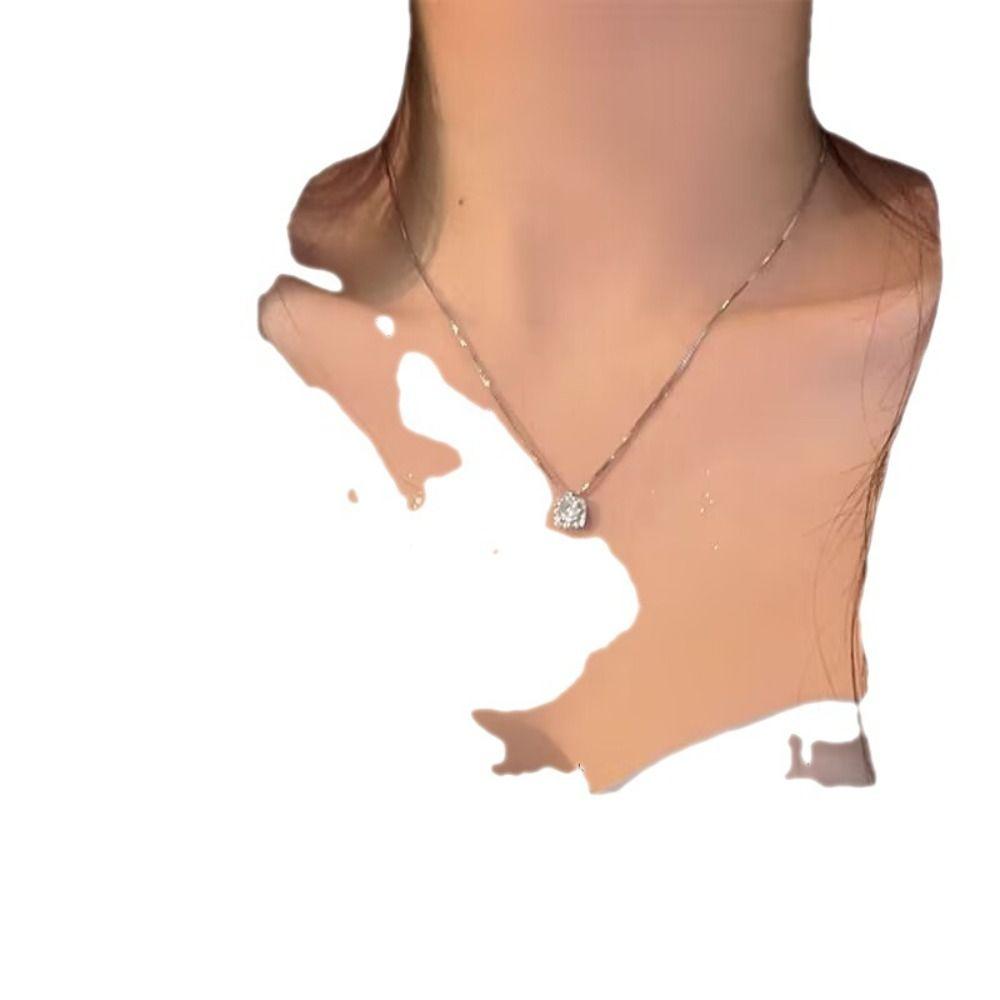 Zircon Necklaces Block Gift Romantic Women Chokers Simple Clavicle Chain Wedding Party