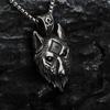 Nordic Retro Stainless Steel Men's Pendant, A Viking Symbol Wolf Head Necklace.