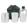Zinc Zinc Alloy Hiking Backpacking Camping with Cover Bag Cookware Set Wood Stove Cup Kit Canteen Cup