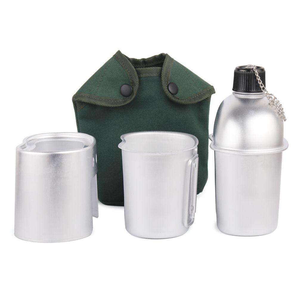 Zinc Zinc Alloy Hiking Backpacking Camping with Cover Bag Cookware Set Wood Stove Cup Kit Canteen Cup