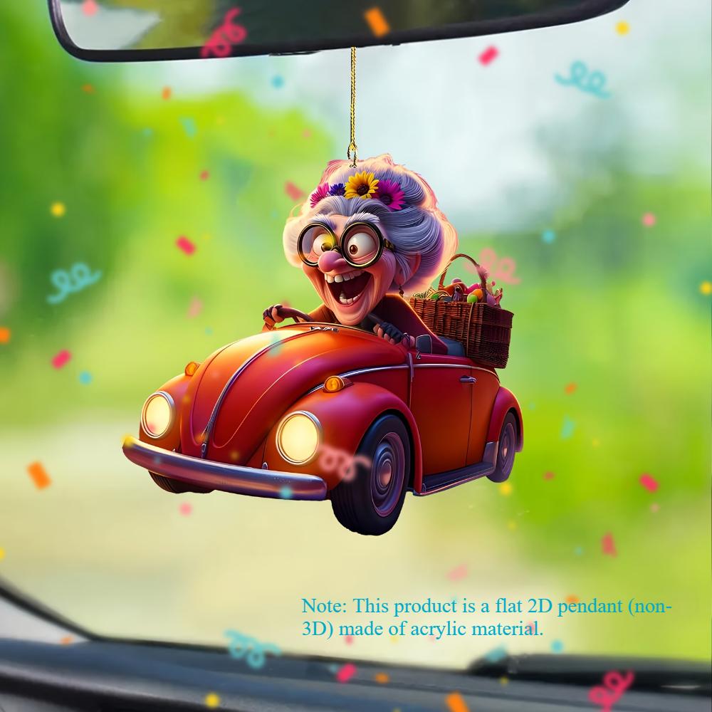 Charming Grandma Collection: 2D Acrylic Flat Photo Pendant - Multipurpose Pendant for Home Decoration Car Pendant Backpack Pendant Keychain
