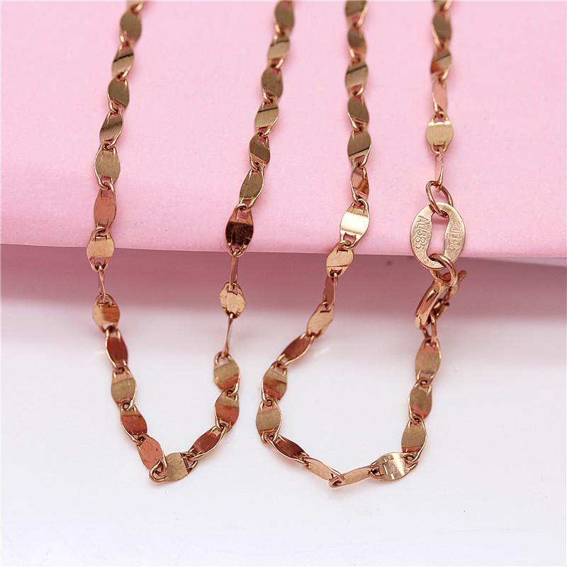 Фиолетово-золотое ожерелье из плитки Женское цвет золотой с розовым золотом замок блестящая цепочка косичка ювелирное изделие