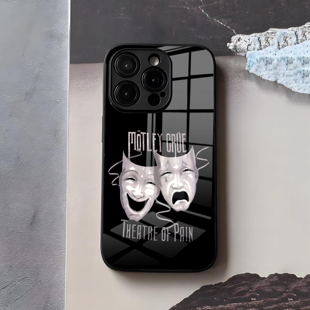 M-MotleyS Rock C-CrueS Phone Case For IPhone 17 Air 16 E Pro Max 15 14 13 Mini 12 Pro 11 Max Plus Black Glass Cover