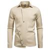 Autumn Men'S Solid Color Lapel Long Sleeve Shirt European Size Men'S Slant Placket Shirt Jacket