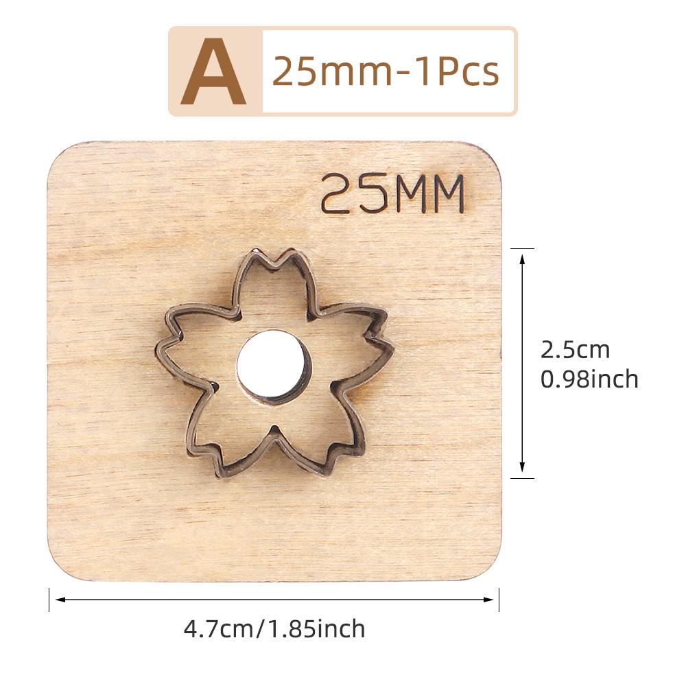 Sakura,Flower,Five-Pointed Stars Leather Die Cut, Steel Rule Punch Mold, DIY Metal Die Cutter Punch Crafts Kraft Tool(2.5-5.5cm)