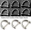 Stainless Steel D Bow Staples High Quality Keychain Hook 4 Styles Bracelet Buckle  Ourdoor Tool