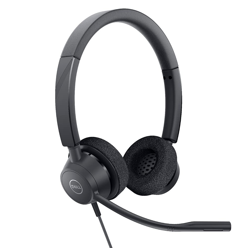 Dell Pro Stereo Headset WH3022, Teams Certified, Wired, USB Connection, Noise-Canceling Microphone, Volume Control, 3-Year Warranty, Black