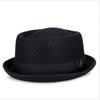 New Breathable Hat England Mesh Flat Straw Hat Retro England Jazz Foldable Sun Hats Panama Casual Party Caps Fedora
