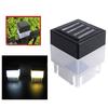 Solar Powered Outdoor LED Square Fence Light Garden Post Lamp
