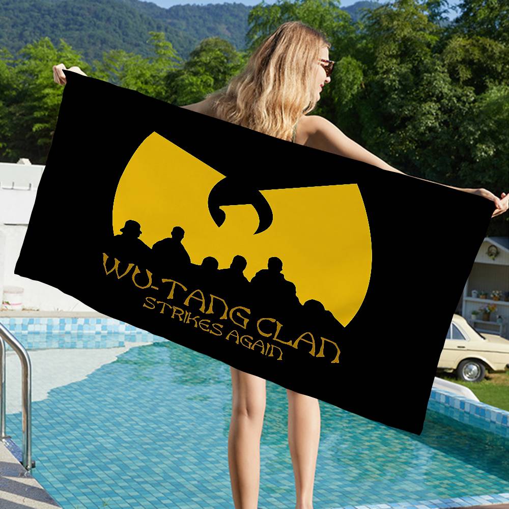 WU-T--TANG CLAN Микрофибровое одеяло Быстросохнущие пляжные полотенца Большого размера с принтом Супервпитывающее полотенце-одеяло для бассейна