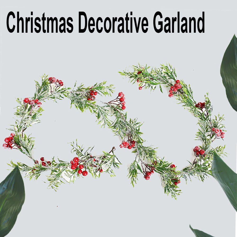 Украшение на елку Сосновые шишки Виноградная лоза Подвесной венок Рождественская декоративная гирлянда Искусственные красные ягоды