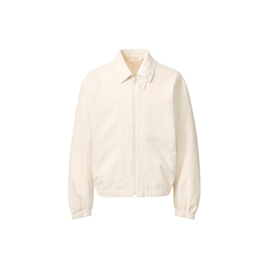 Uniqlo SS24 Серия U Однотонная куртка-бомбер на молнии Свободная куртка Мужские куртки Белый 467023-01