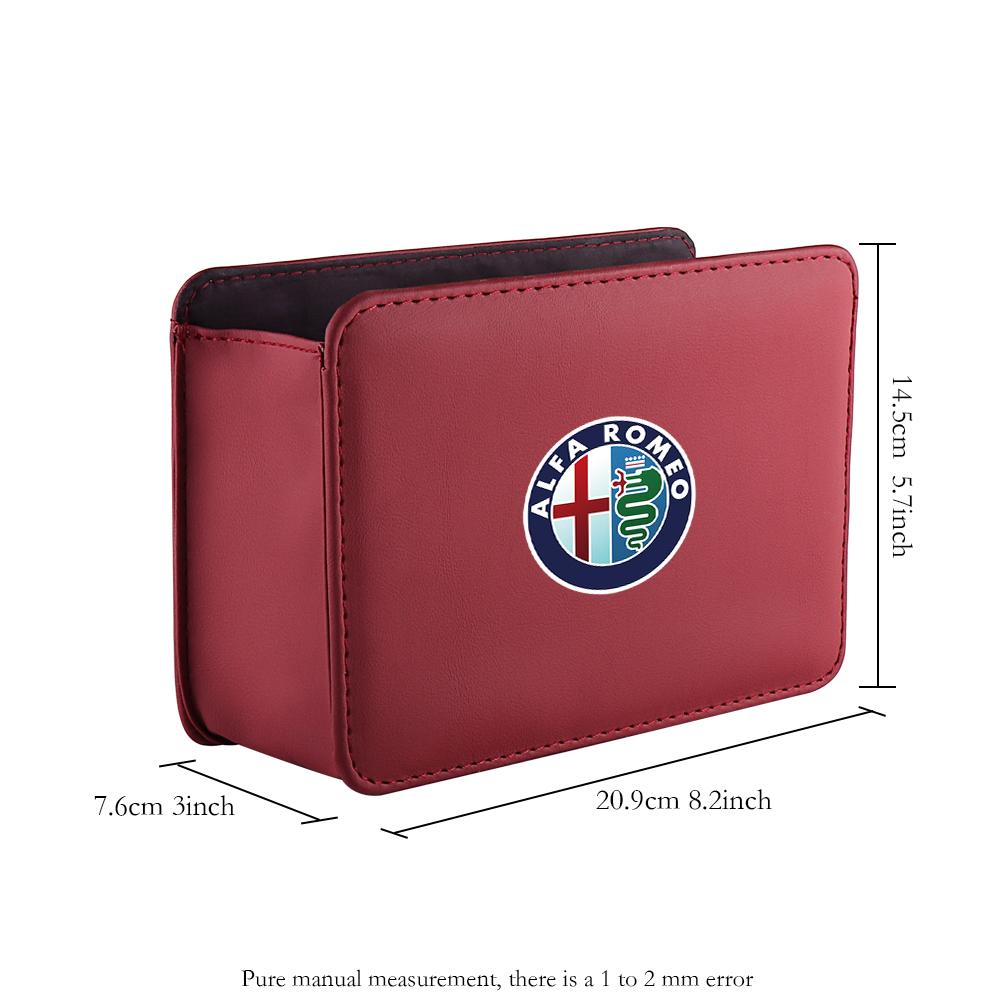 CYYPT1 1PCS Car Emblem Storage Box Car Door Seat Back Organizer Accessories For Alfa Romeo Giulia 147 Mito Stelvio Sportiva Giulietta