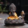 Buddha Waterfall Backflow Incense Burner Lotus Incense Stick Holder Home Ornament Zen Meditation Relaxing Ornaments -No Incense
