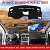 Для Peugeot 307 2002-2008 307sw 307cc SW коврики для приборной панели, аксессуары для стайлинга автомобиля, накладка на приборную панель, ковер, солнцезащитный козырек