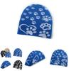 Simple Style Paw Print Knit Hat With Acrylic For Outdoor Activities And Winter Protection