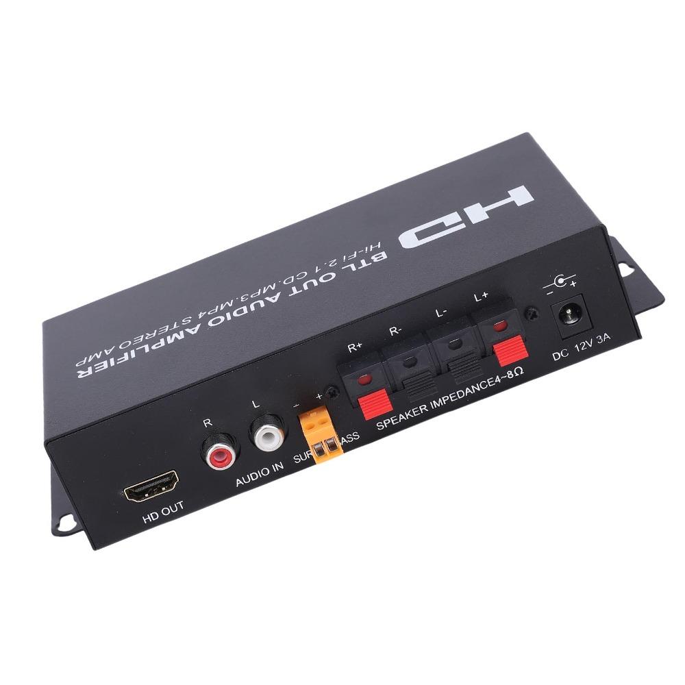 Support HD & AUX Input Dual Channel Sound Receiver HiFi Stereo Amplifier  Car Use