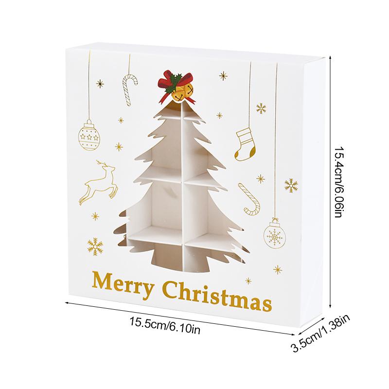 1/3/6pcs Christmas Candy Cookie Box Gift Wrap Packaging Decoration 2024 Christmas Party Supplies Kids Favors Natal New Year 2025
