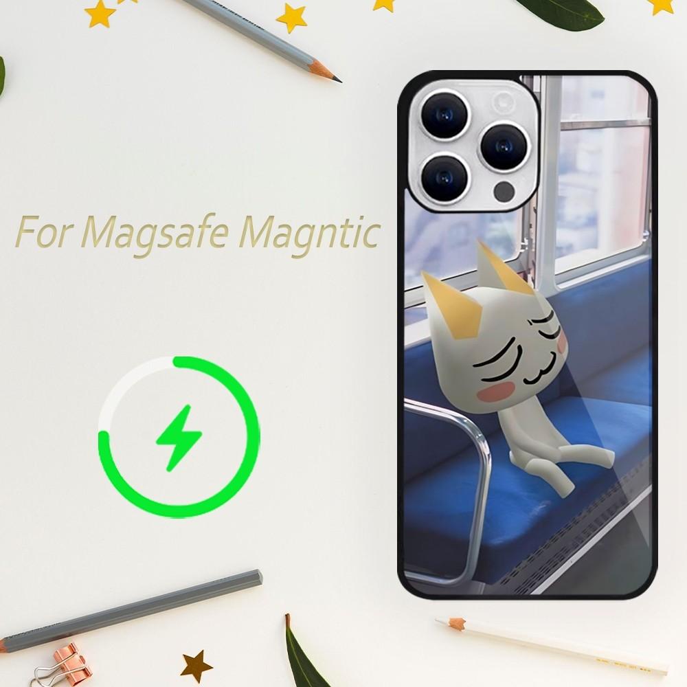 Милый чехол для телефона Inoue Toro Cat для iPhone 15 14 13 12 11 Plus Pro Max Magsafe с магнитной беспроводной зарядкой