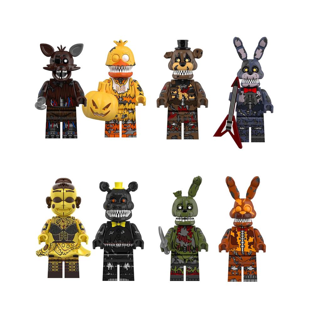 НОВЫЕ фигурки из игры FNAF Nights, мини-фигурки, конструктор, скелет, игрушки-триллеры, подарок, детские игрушки, форма, король