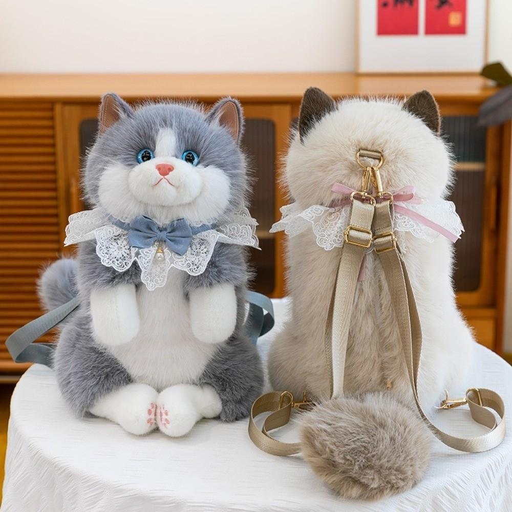 Новый Реалистичный Кот Симулированный Марионетка Кот Рюкзак Мягкий Пушистый Милый Мультяшный Рюкзак Кот Рюкзак Подарки