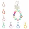 Anti-lost Candy Color Beads Keychain Colorful Phone Wrist Strap Phone Acrylic Lanyard  Phone Charm