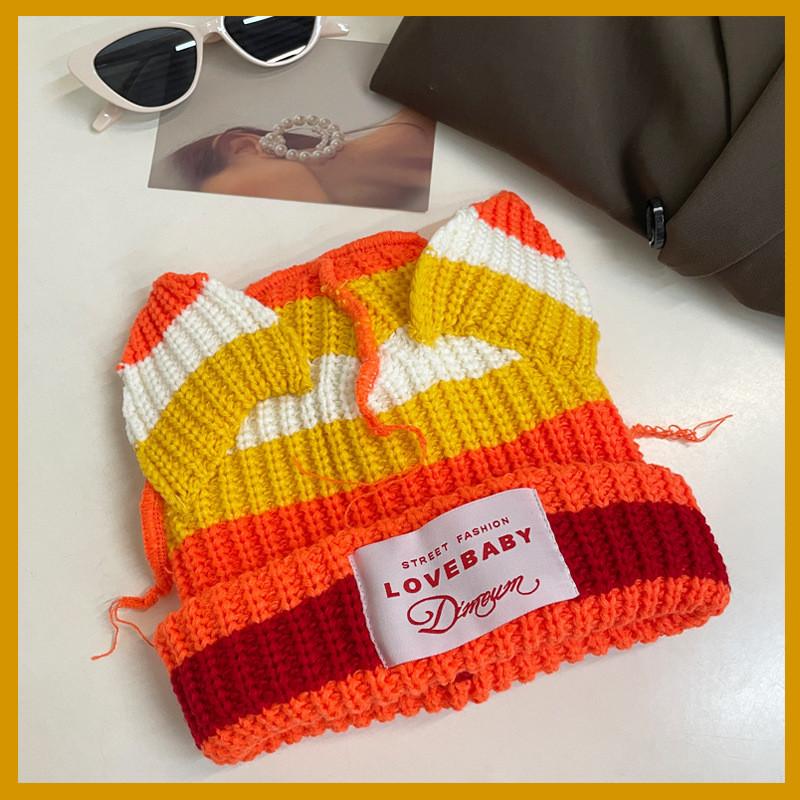 Womens Cat Cute Ear Knit Hat Winter Thick Warm Soft Cotton Cozy Beanie