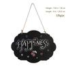 Creative Double-sided Small Chalkboard Pendant Message Board Home Decoration Wooden Crafts Hanging Rope Display Sign