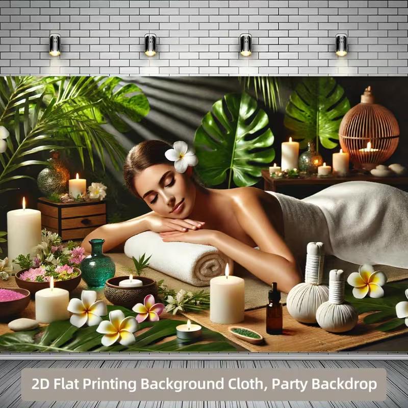 2D Wellness Spa Backdrop, Relaxing Massage Photography Background